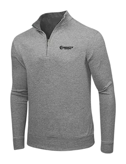 Medium Heather Grey/Charcoal Heather Interlock 1/4 Zip w/Conductix Logo