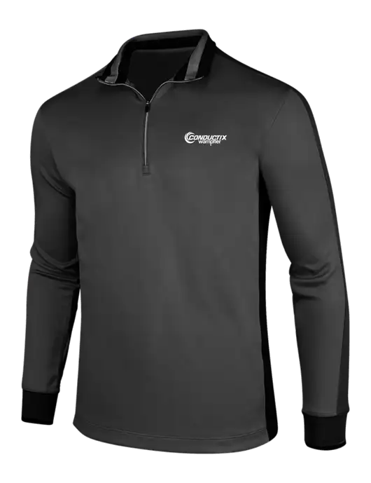 NIKE Anthracite Heather/Black Dry-Fit 1/2 Zip Cover-Up w/Conductix Logo