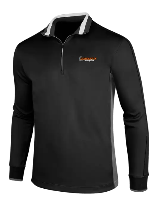 NIKE Black/Dark Grey/White Dry-Fit 1/2 Zip Cover-Up w/Conductix Logo