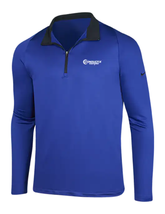 NIKE Deep Royal/Black Dry-Fit Stretch 1/2 Zip Cover-Up w/Conductix Logo