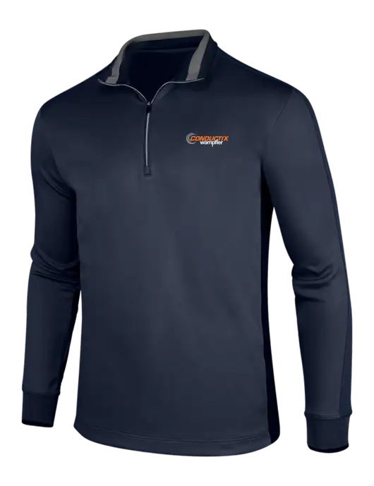 NIKE Midnight Navy Heather/Midnight Navy Dry-Fit 1/2 Zip Cover-Up w/Conductix Logo