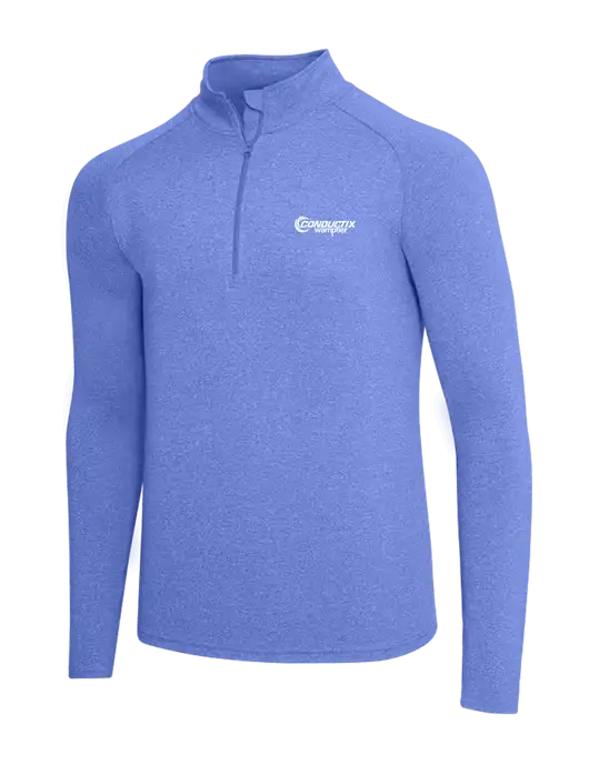 Royal Heather Sport Wick Stretch 1/4 Zip Pullover w/Conductix Logo