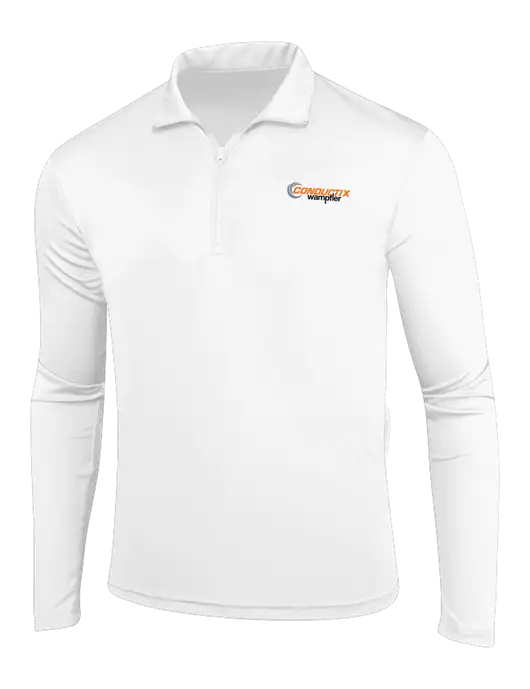 White PosiCharge Competitor 1/4 Zip Pullover w/Conductix Logo