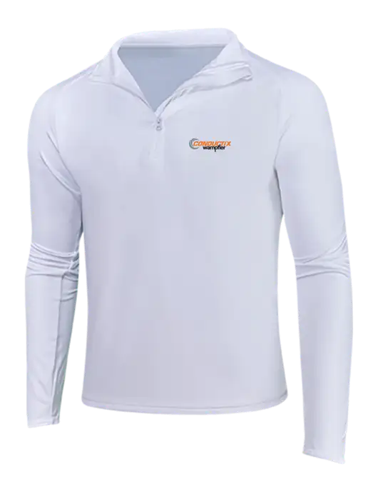 White Sport Wick Stretch 1/4 Zip Pullover w/Conductix Logo
