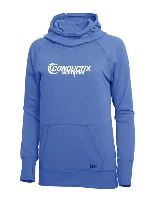 New Era Royal Heather Womens Tri-Blend Fleece Pullover Hoodie w/Conductix Logo