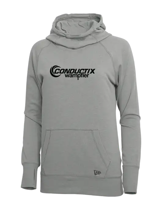 New Era Shadow Grey Heather Womens Tri-Blend Fleece Pullover Hoodie w/Conductix Logo