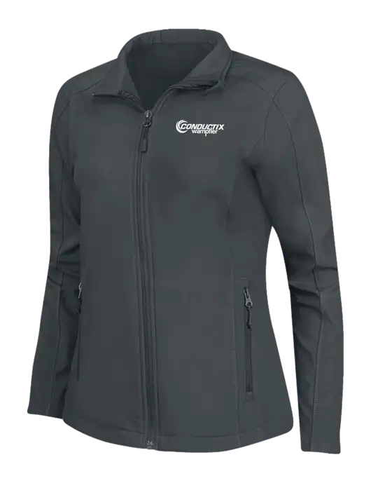 Charcoal Grey Womens Core Soft Shell Jacket w/Conductix Logo
