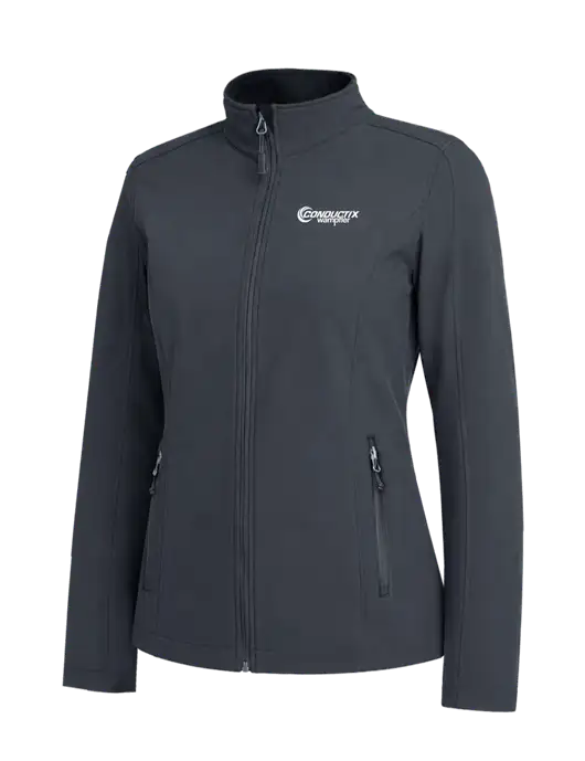 Charcoal Grey Womens Core Soft Shell Jacket w/Conductix Logo