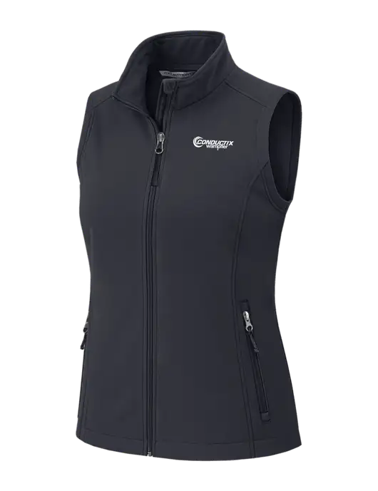Charcoal Grey Womens Core Soft Shell Vest w/Conductix Logo