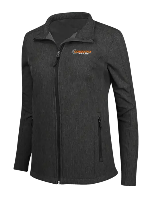 Black Charcoal Heather Womens Core Soft Shell Jacket w/Conductix Logo