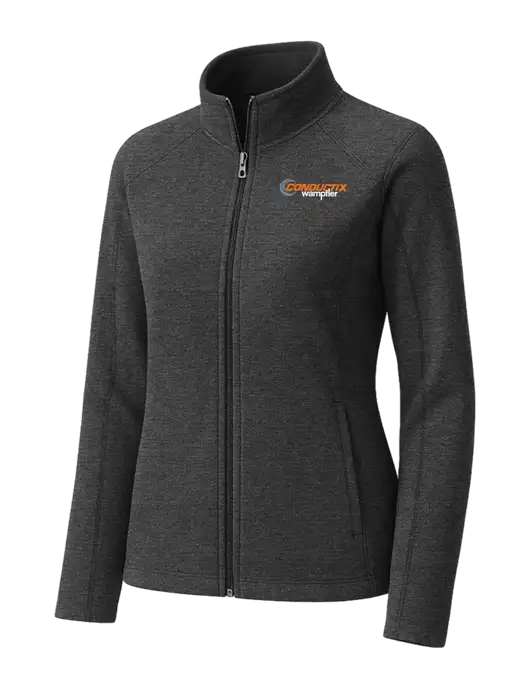 Charcoal Womens Heather Microfleece Full-Zip Jacket w/Conductix Logo