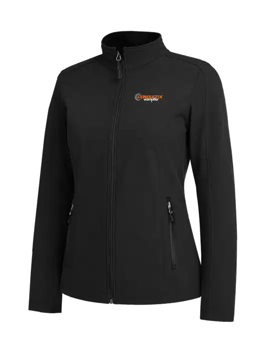 Black Womens Core Soft Shell Jacket w/Conductix Logo