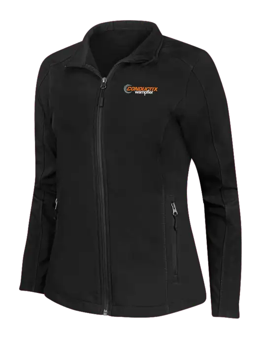 Black Womens Core Soft Shell Jacket w/Conductix Logo