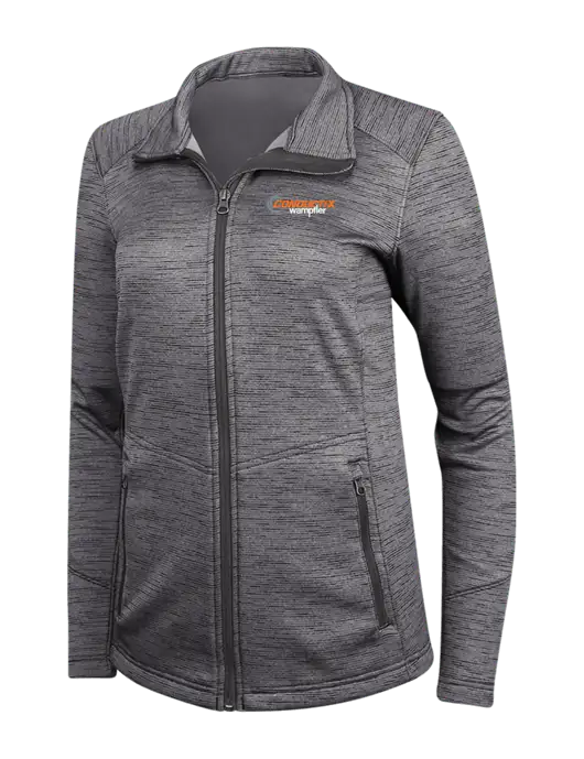 Womens Dark Grey Digi Stripe Fleece Jacket w/Conductix Logo