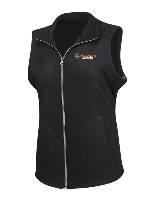 Black Womens Microfleece Vest w/Conductix Logo