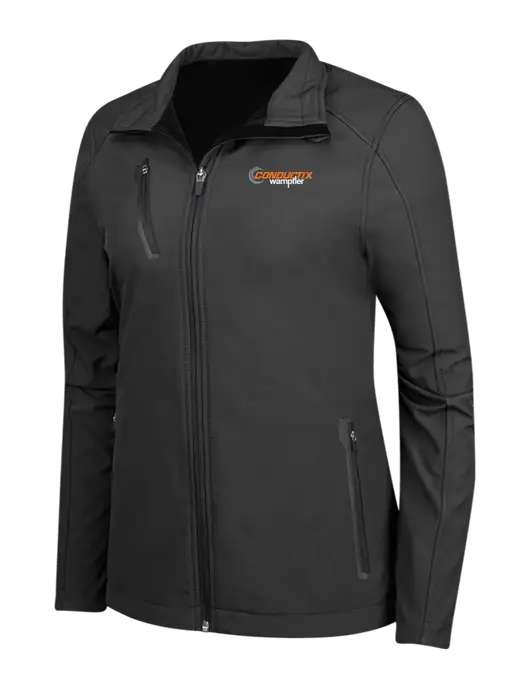 Black Womens Welded Softshell Jacket w/Conductix Logo