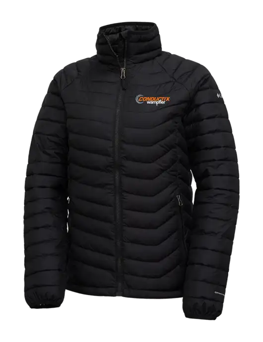 Columbia Black Womens Powder Lite Jacket w/Conductix Logo