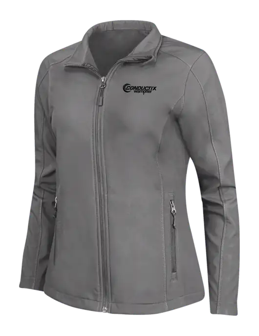 Medium Grey Womens Core Soft Shell Jacket w/Conductix Logo