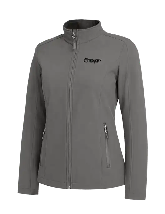 Medium Grey Womens Core Soft Shell Jacket w/Conductix Logo