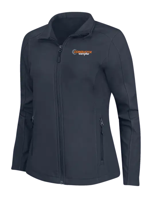Navy Womens Core Soft Shell Jacket w/Conductix Logo