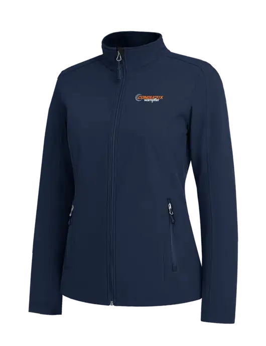 Navy Womens Core Soft Shell Jacket w/Conductix Logo