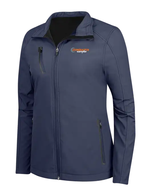 Navy Womens Welded Softshell Jacket w/Conductix Logo