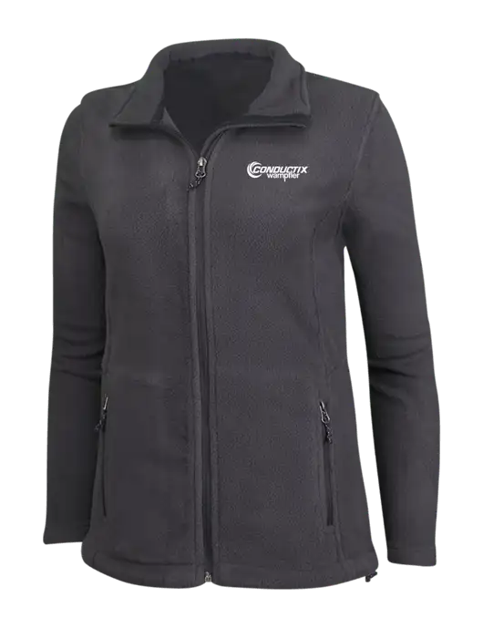 Womens Fleece Dark Grey Jacket w/Conductix Logo