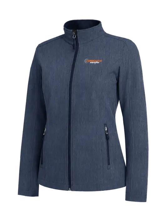 Navy Heather Womens Core Soft Shell Jacket w/Conductix Logo