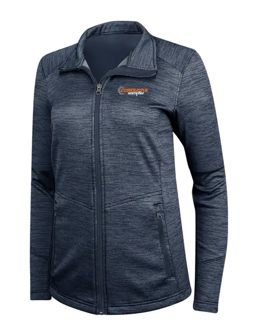 Navy Womens Digi Stripe Fleece Jacket w/Conductix Logo