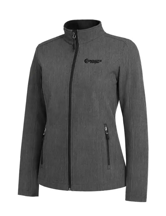 Medium Grey Heather Womens Core Soft Shell Jacket w/Conductix Logo