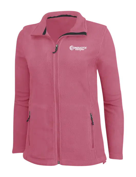 Womens Pink Fleece Jacket w/Conductix Logo