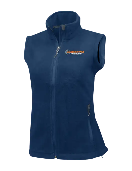 Navy Womens Fleece Vest w/Conductix Logo