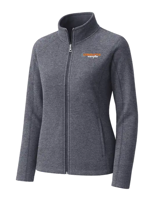 Light Navy Heather Womens Microfleece Full-Zip Jacket w/Conductix Logo