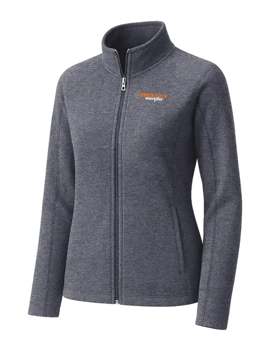 Light Navy Heather Womens Microfleece Full-Zip Jacket w/Conductix Logo