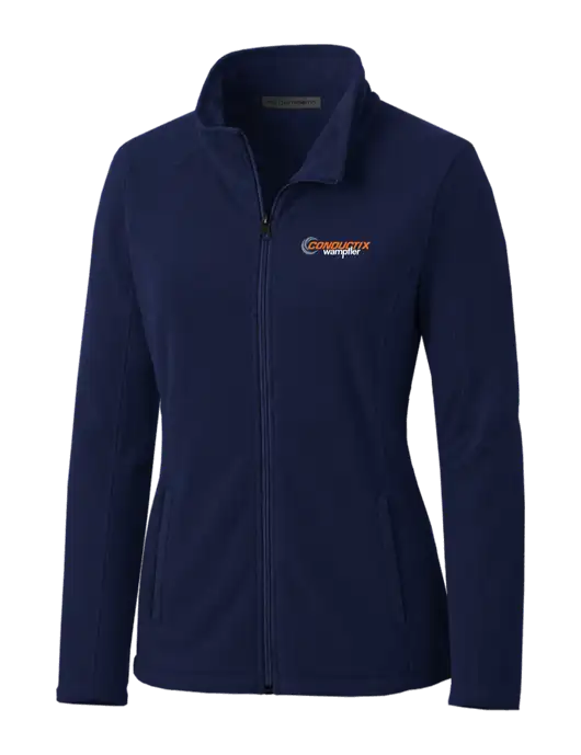 Navy Womens Microfleece Jacket w/Conductix Logo