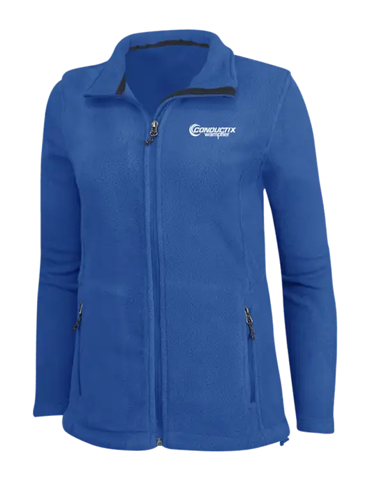 Womens Dark Royal Fleece Jacket w/Conductix Logo