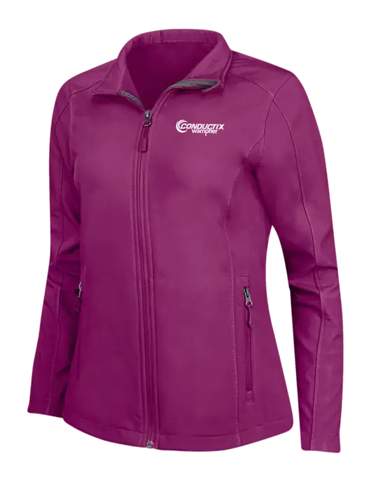 Dark Fuchsia Womens Core Soft Shell Jacket w/Conductix Logo