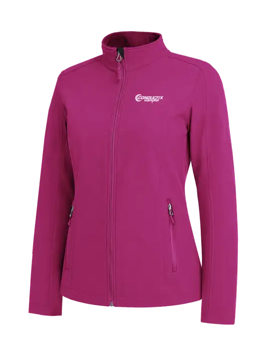 Dark Fuchsia Womens Core Soft Shell Jacket w/Conductix Logo