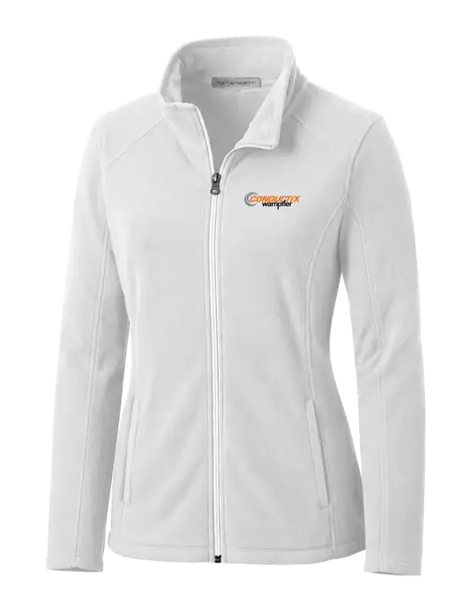 White Womens Microfleece Jacket w/Conductix Logo