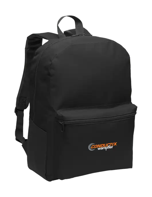 Casual Black Lightweight Laptop Backpack w/Conductix Logo