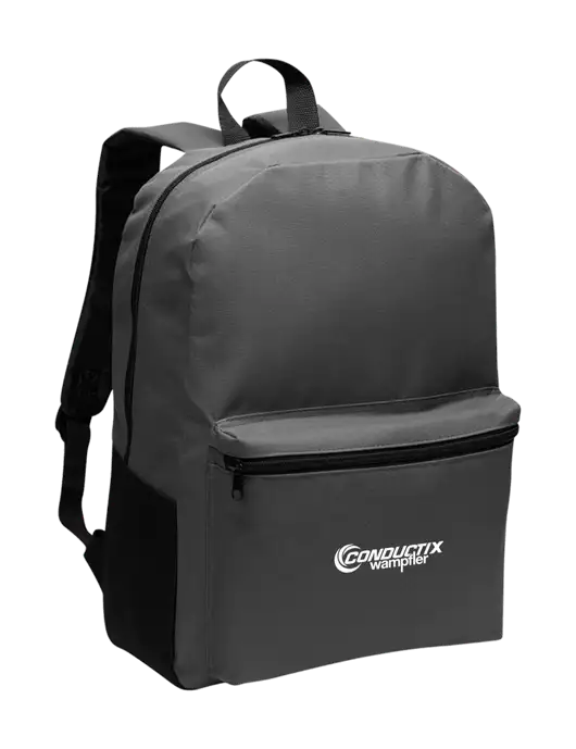 Casual Dark Charcoal Lightweight Laptop Backpack w/Conductix Logo
