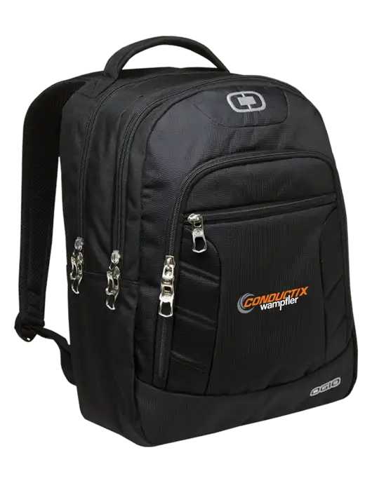 OGIO Black/Silver Colton Laptop Backpack
 w/Conductix Logo