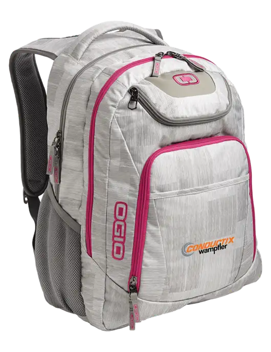 OGIO Light Grey/Pink Excelsior Laptop Backpack w/Conductix Logo