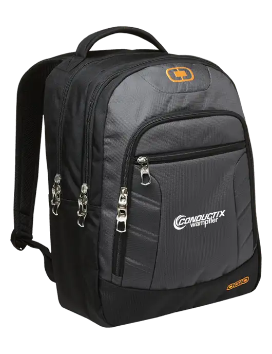 OGIO Dark Grey/Orange Colton Laptop Backpack
 w/Conductix Logo