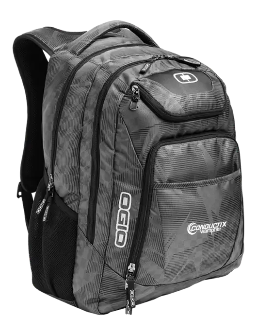 OGIO Race Day Silver Excelsior Laptop Backpack w/Conductix Logo