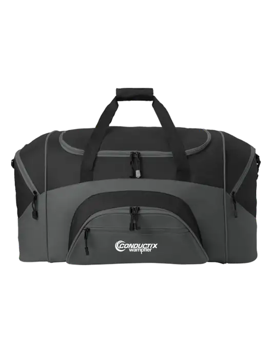 Standard Colorblock Black/Dark Grey Sport Duffel w/Conductix Logo