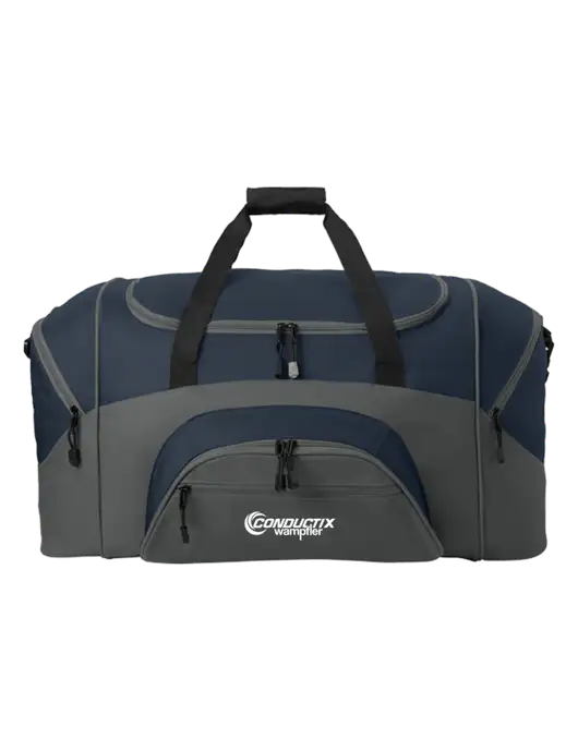Standard Colorblock Navy/Dark Grey Sport Duffel w/Conductix Logo