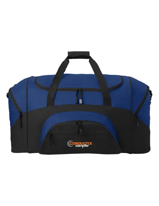 Standard Colorblock Royal/Black Sport Duffel w/Conductix Logo